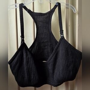 Black Ribbed Nursing Bralette